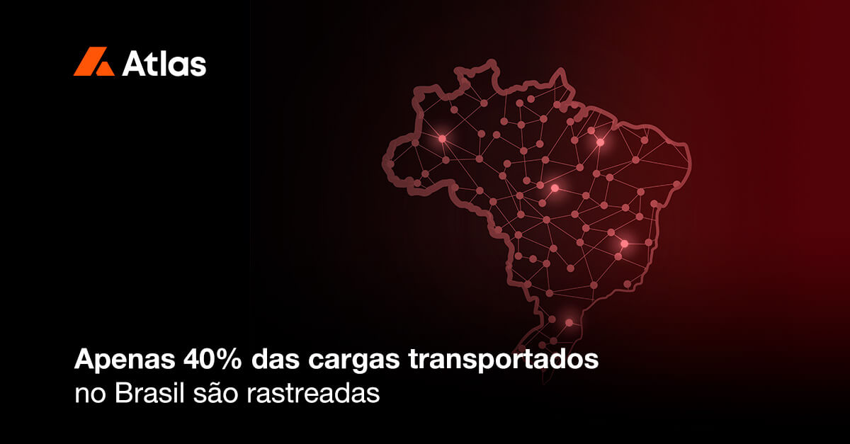 cargas transportadas no Brasil e a imagem possui a frase Apenas 40% das cargas transportadas no Brasil são rastreadas