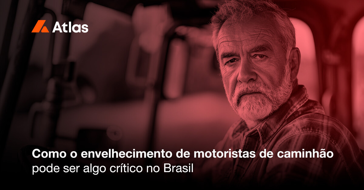 envelhecimento de motoristas e a imagem possui um texto como o envelhecimento de motoristas de caminhão pode ser algo crítico no Brasil