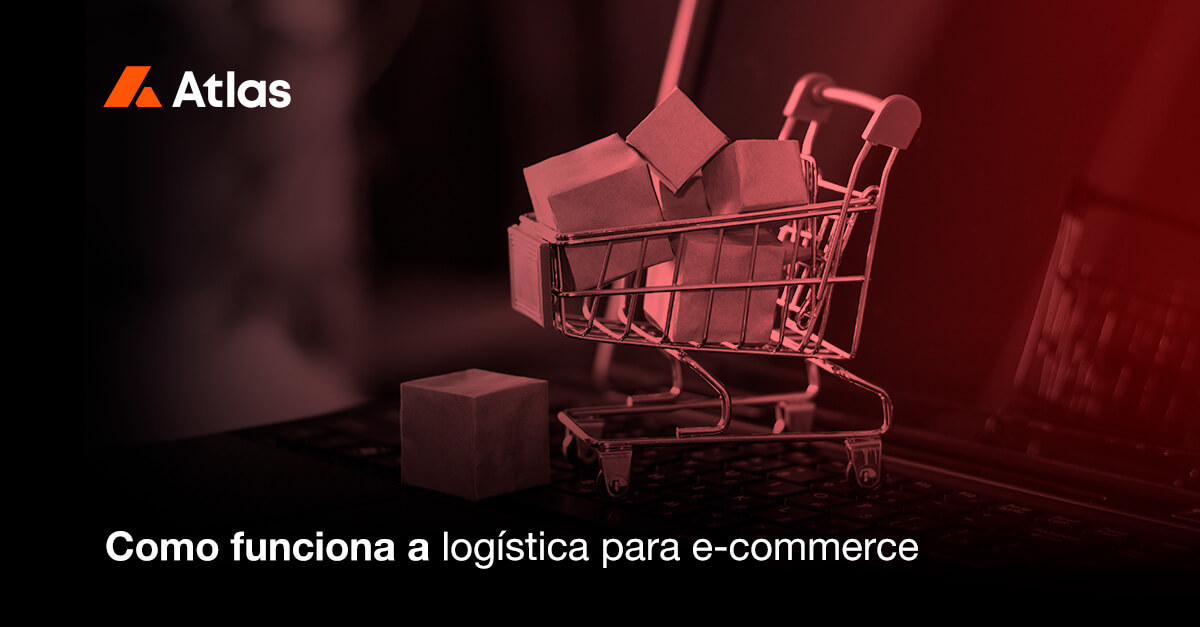 logística no e-commerce e a imagem possui o texto Como funciona a logística no e-commerce