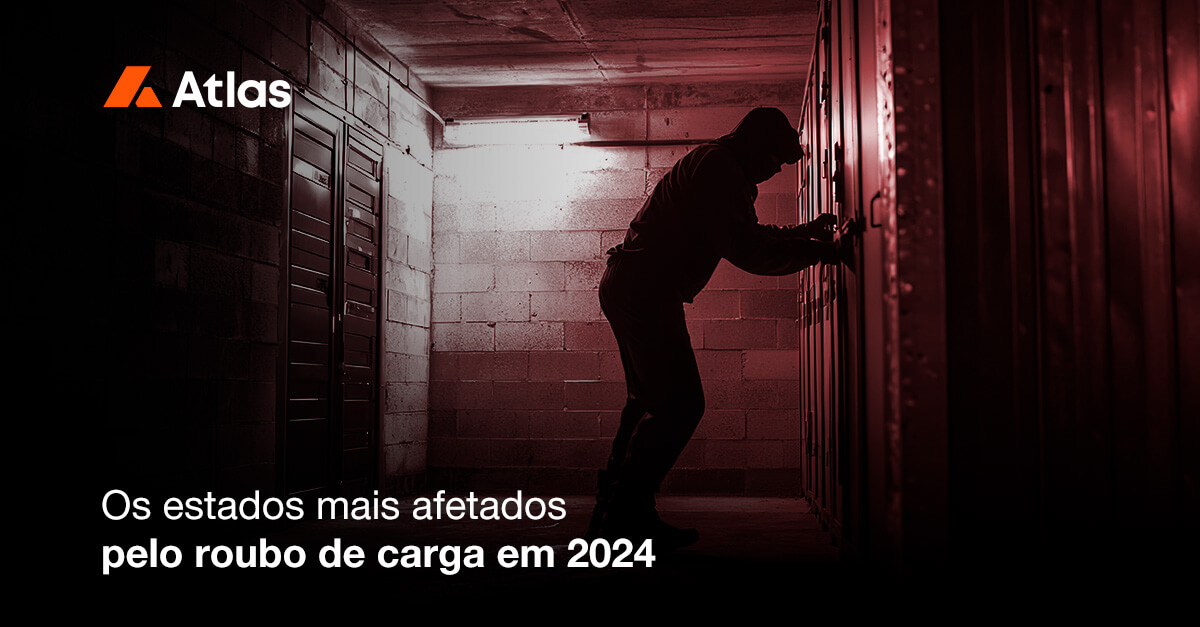 roubo de cargas e a imagem possui o texto Os estados mais afetados pelo roubo de carga em 2024